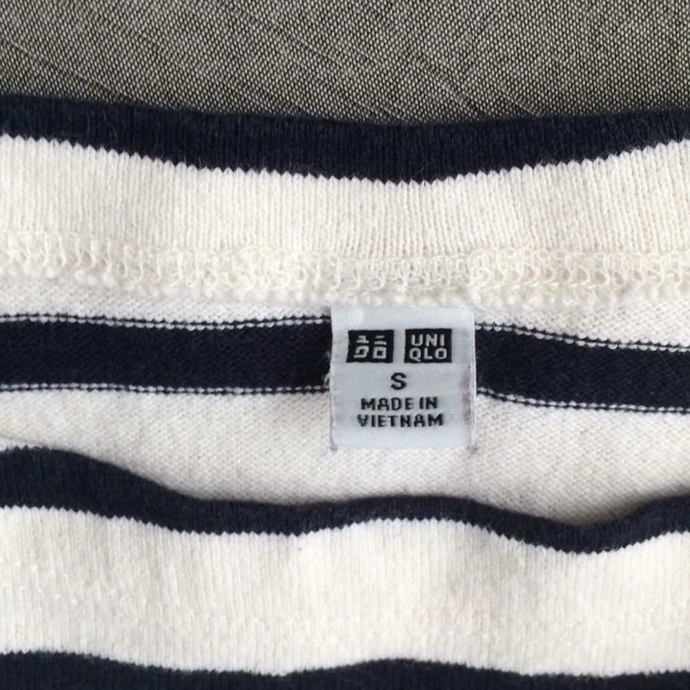 Navy striped long sleeve shirt